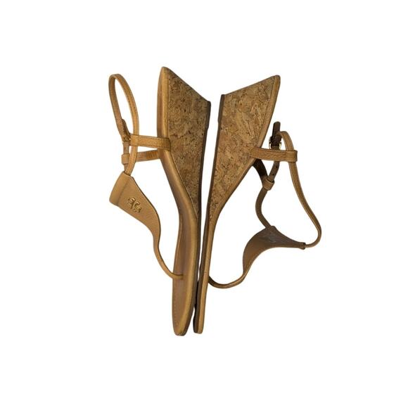 Tory Burch Britton Logo Cork Wedge Sandals Size 9.5 - Picture 6 of 9